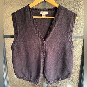 Christopher & Banks Navy V-Neck Sweater Vest